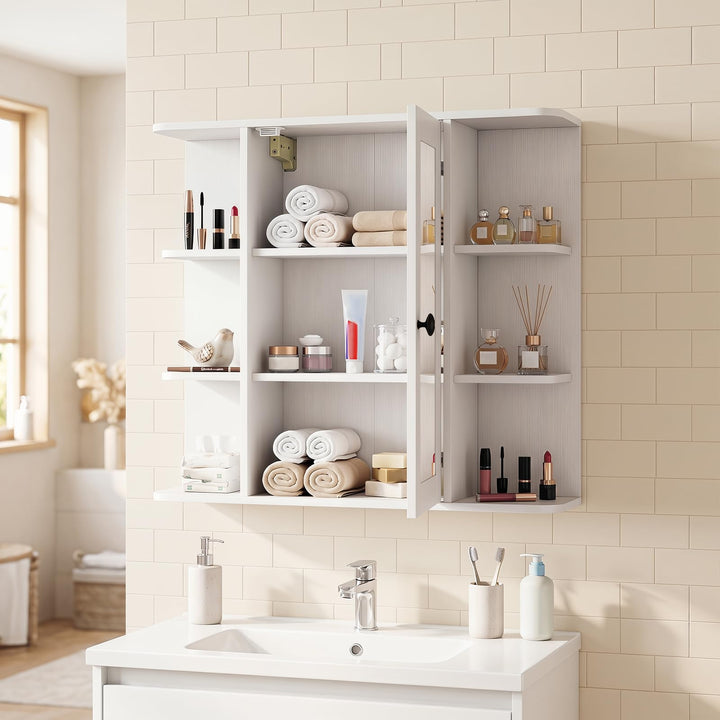GIANTEX Wall Mounted Bathroom Medicine Cabinet with Mirror &amp; Shelves