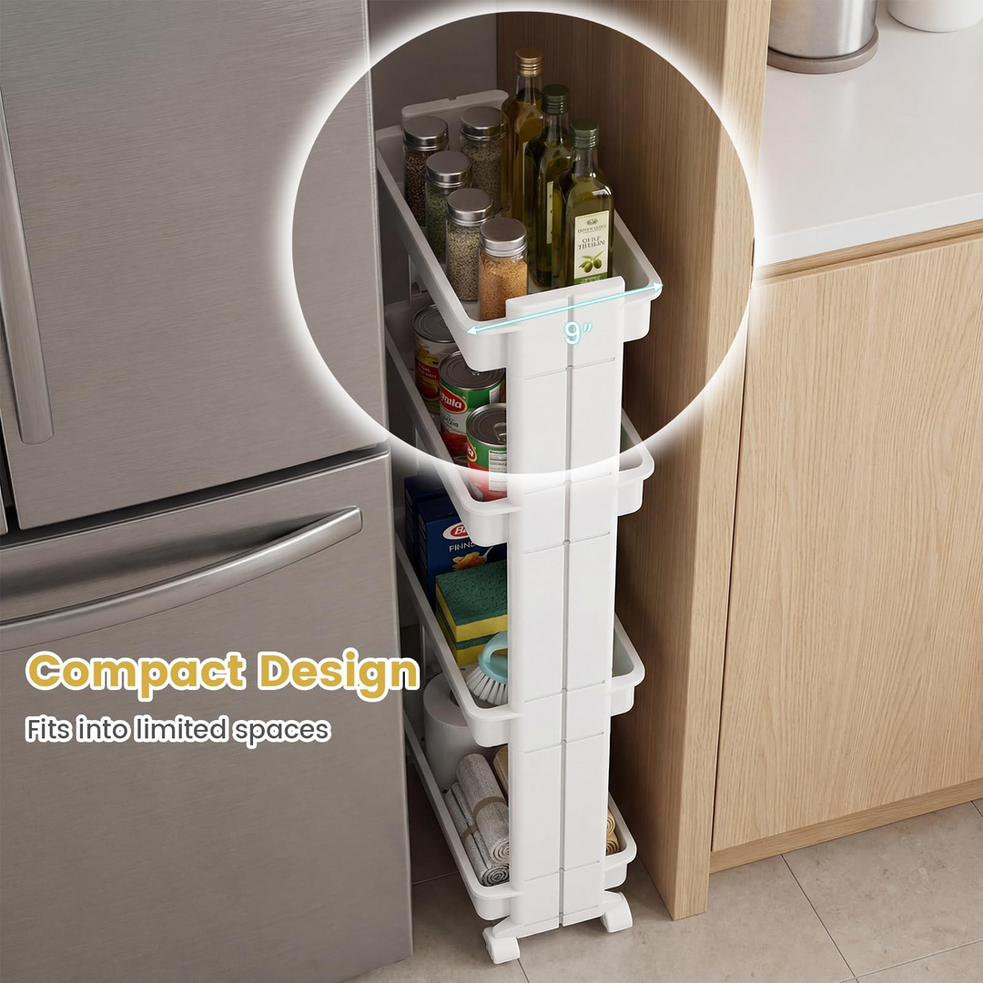 Giantex 4 Tier Slim Rolling Storage Cart for Kitchen