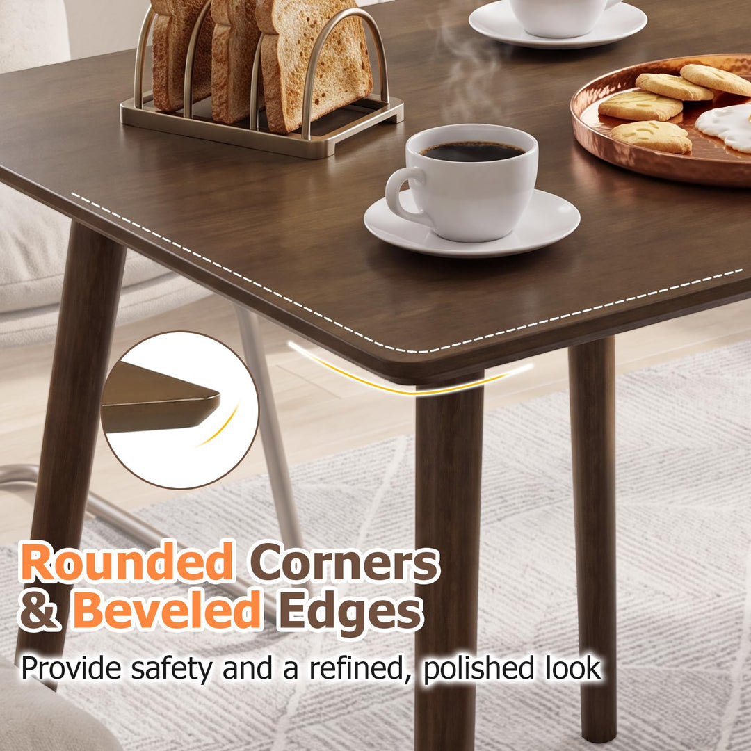 GIANTEX 27.6" Small Square Dining Table for 2-4 w/Solid Rubber Wood Legs