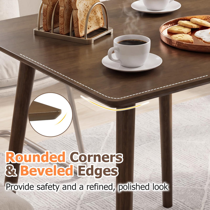 GIANTEX 27.6" Small Square Dining Table for 2-4 w/Solid Rubber Wood Legs