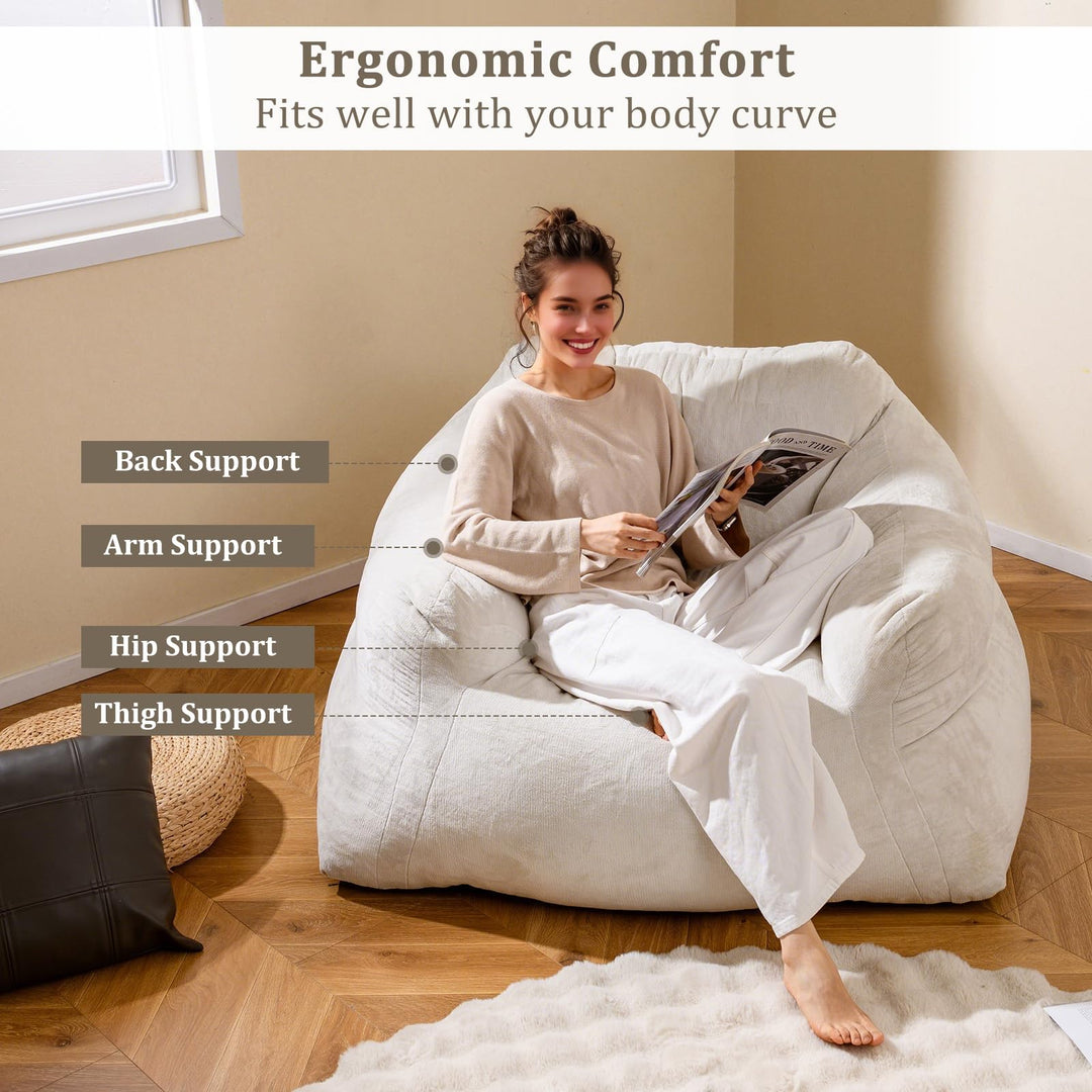 Giantex Bean Bag Chair for Adults Teens Plush Lazy Sofa with Ultra-Soft Velvet Cover & Non-Slip Bottom