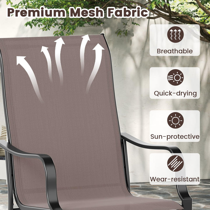 Giantex High Backrest Outdoor Chairs with Wide Seat All-Weather Mesh Fabric