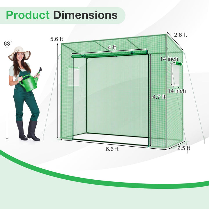 Giantex Walk-in Greenhouse, 4 Ground Stakes & Ropes, Outdoor Portable Mini Greenhouse w/ PE Cover