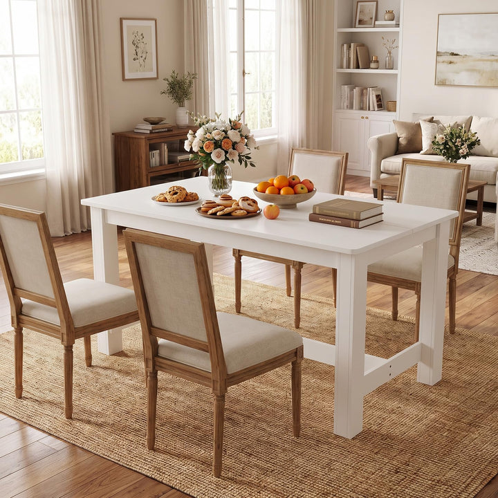 GIANTEX 55-Inches Wooden Dining Table for 4-6 People, Kitchen Table