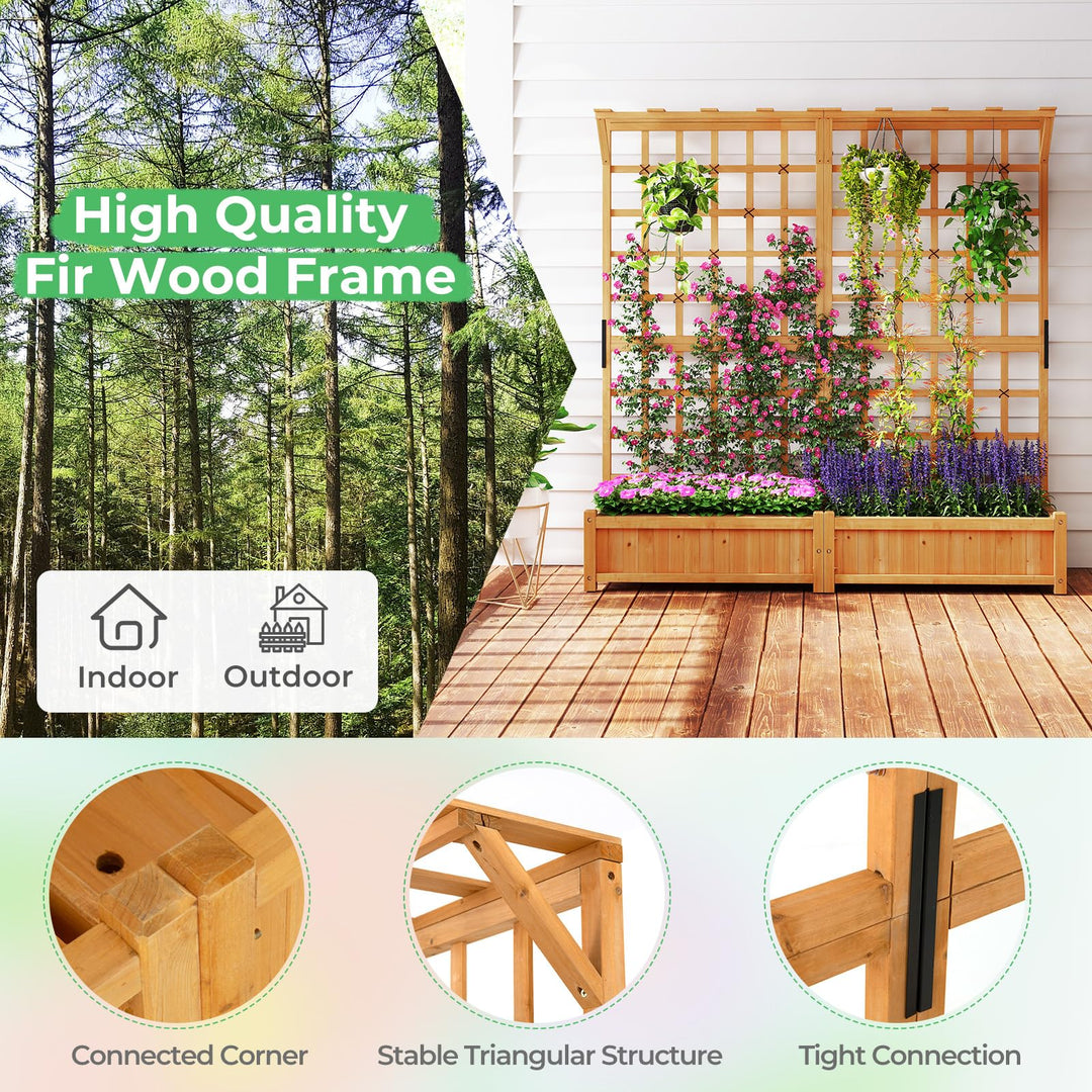 Giantex Large Raised Garden Bed with Trellis and Roof