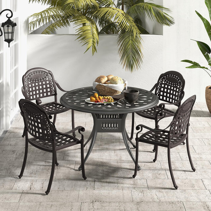 Giantex Stackable Outdoor Chairs Set of 4