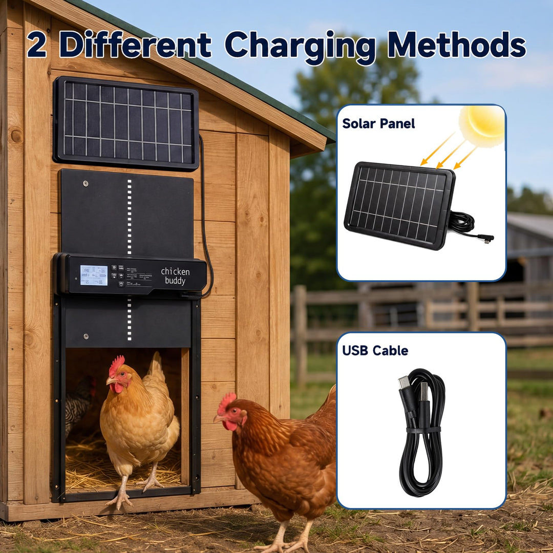 Giantex Aluminum Auto Chicken Coop Door Solar Powered with Light Sensor &amp; Timer