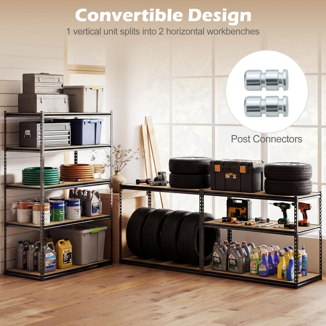 Giantex 5-Tier Metal Storage Shelves Heavy Duty Garage Shelving Units(1/2/3/4,48" W x 24" D x 72" H)