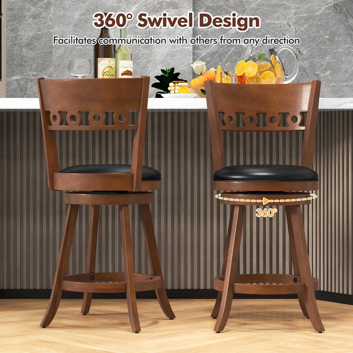 Giantex Swivel Bar Stools, Counter Height Bar Chairs with Back