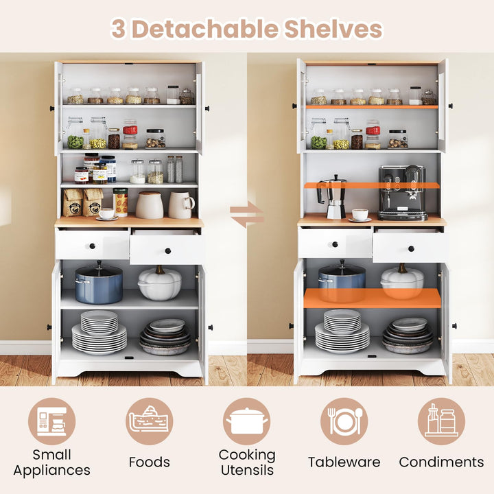Giantex 67" Kitchen Pantry Cabinet for Dining Room