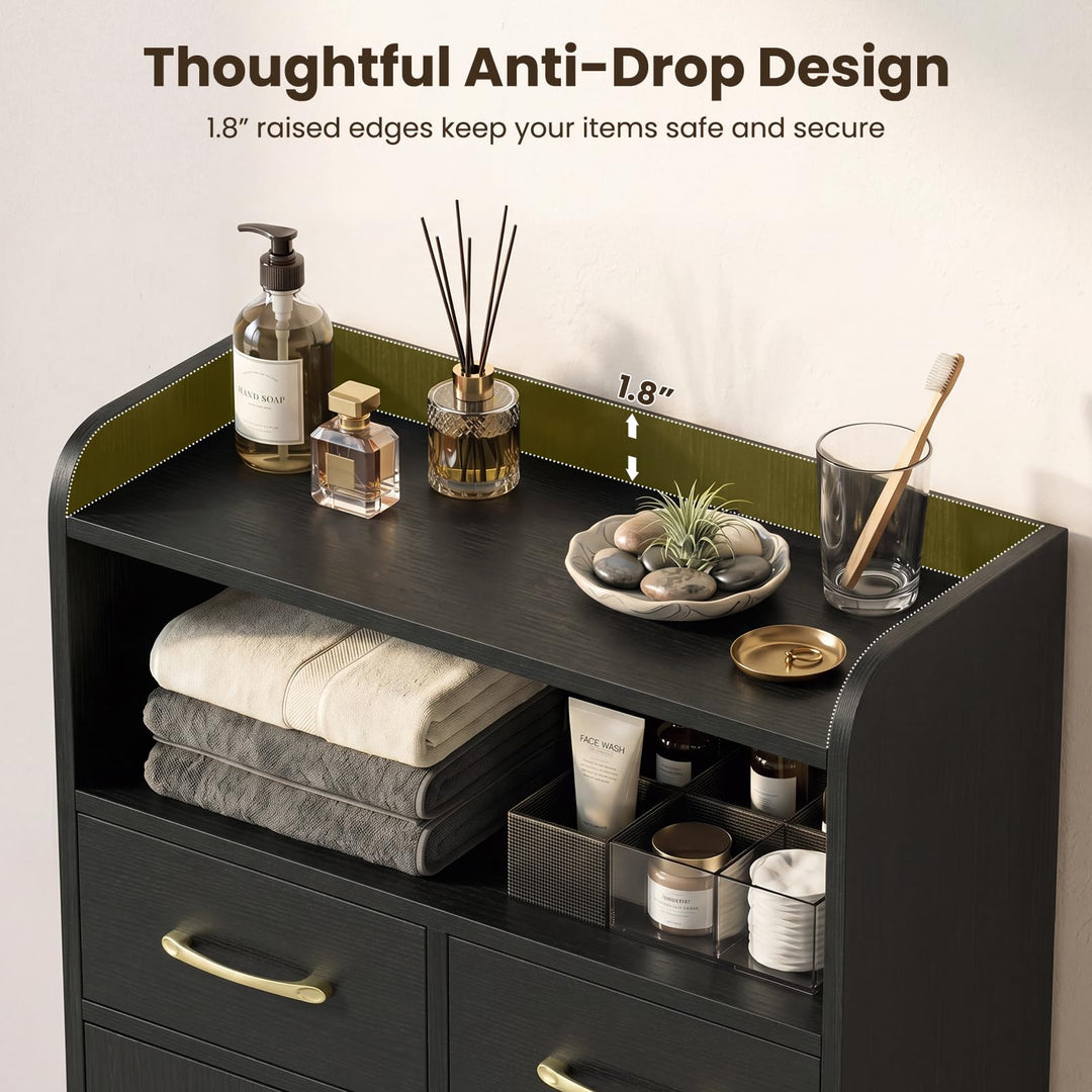 Giantex Freestanding Bathroom Storage Cabinet with 2 Drawers and 2 Doors