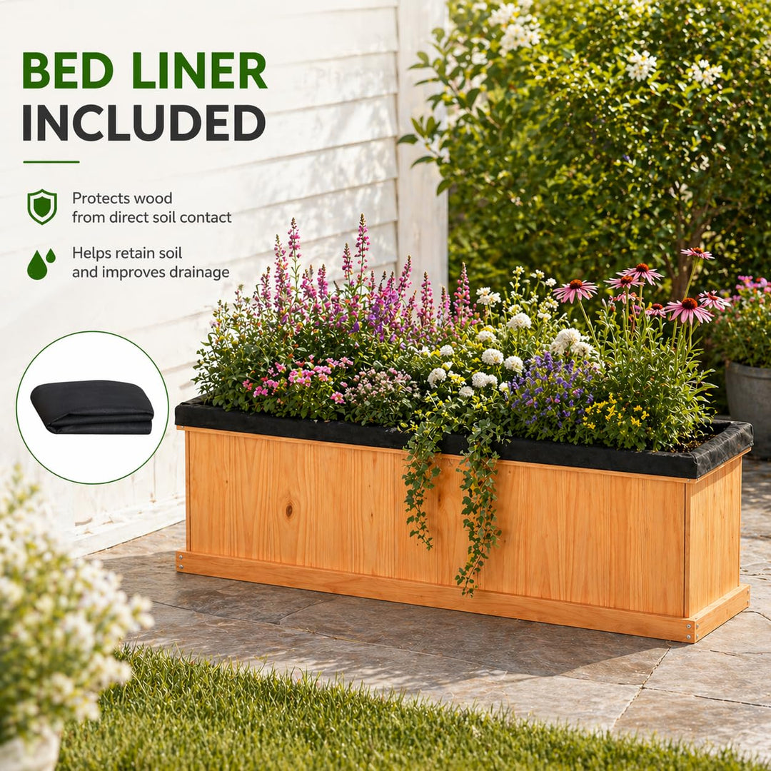 Giantex Raised Garden Bed with 3 Drainage Holes (44"x10"x12")