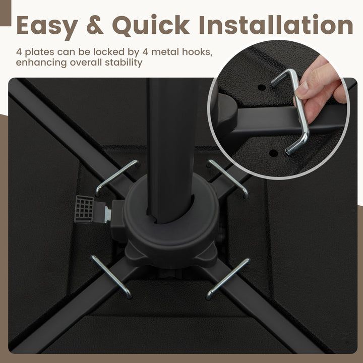 Giantex 220 lbs Fillable Patio Offset Umbrella Base