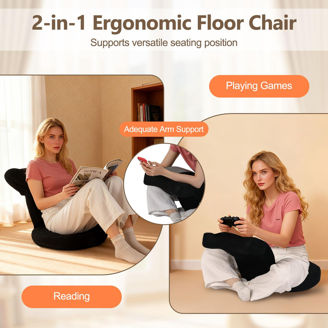 Giantex Floor Comfy Gaming Leisure Chair with Adjustable Headrest and Backrest