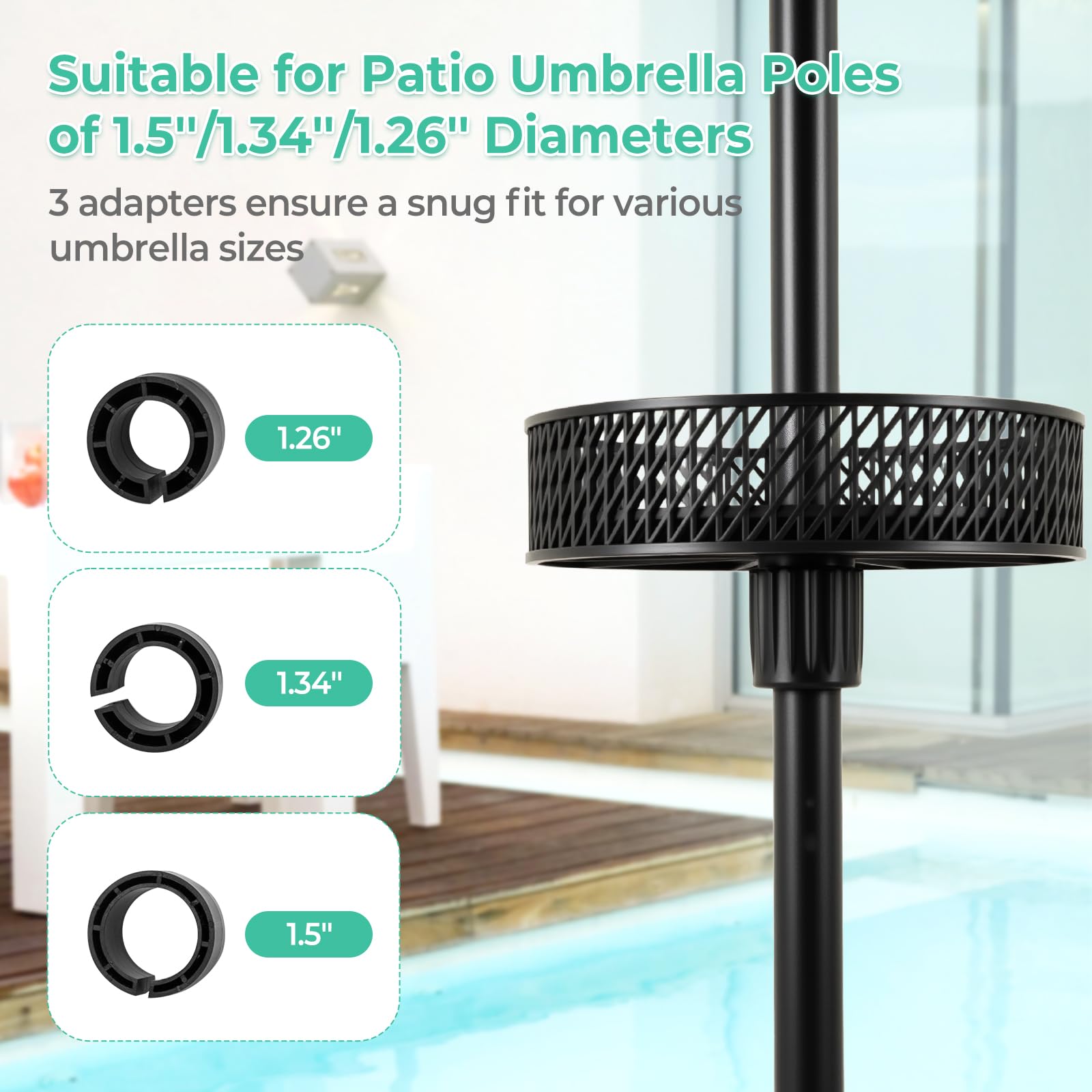 Giantex Portable Outdoor Side Table with Umbrella Hole