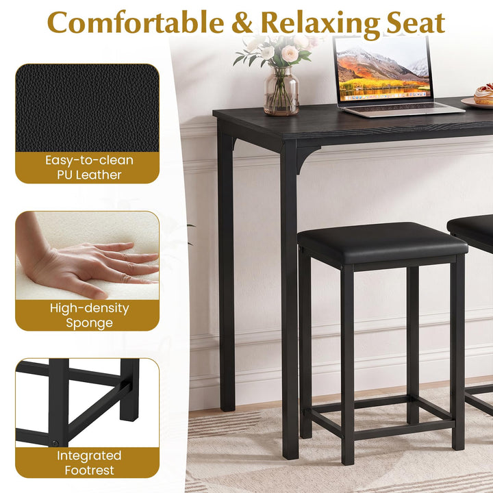 Giantex 3 Piece Dining Table Set with 32.5" Counter-Height table