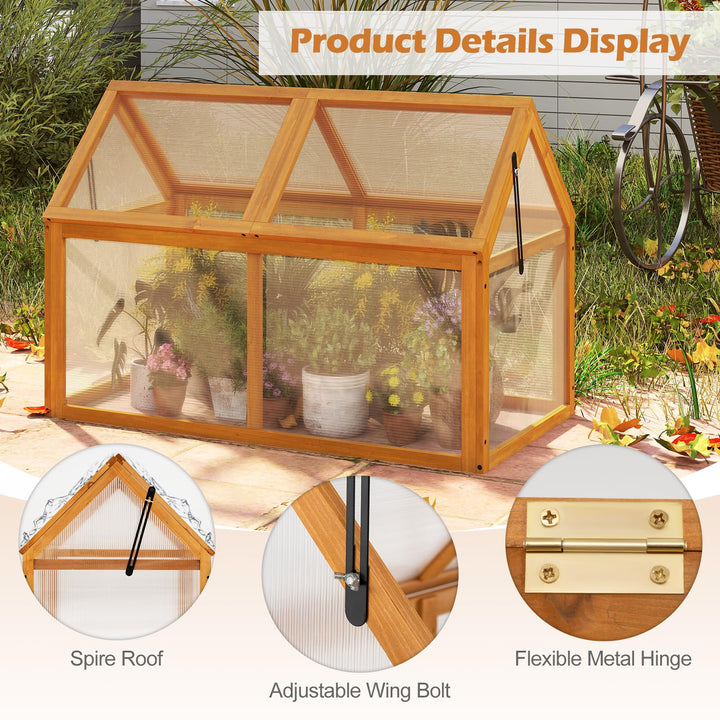Giantex Portable Raised Flower Planter Protection with Transparent Panels & Adjustable Roof