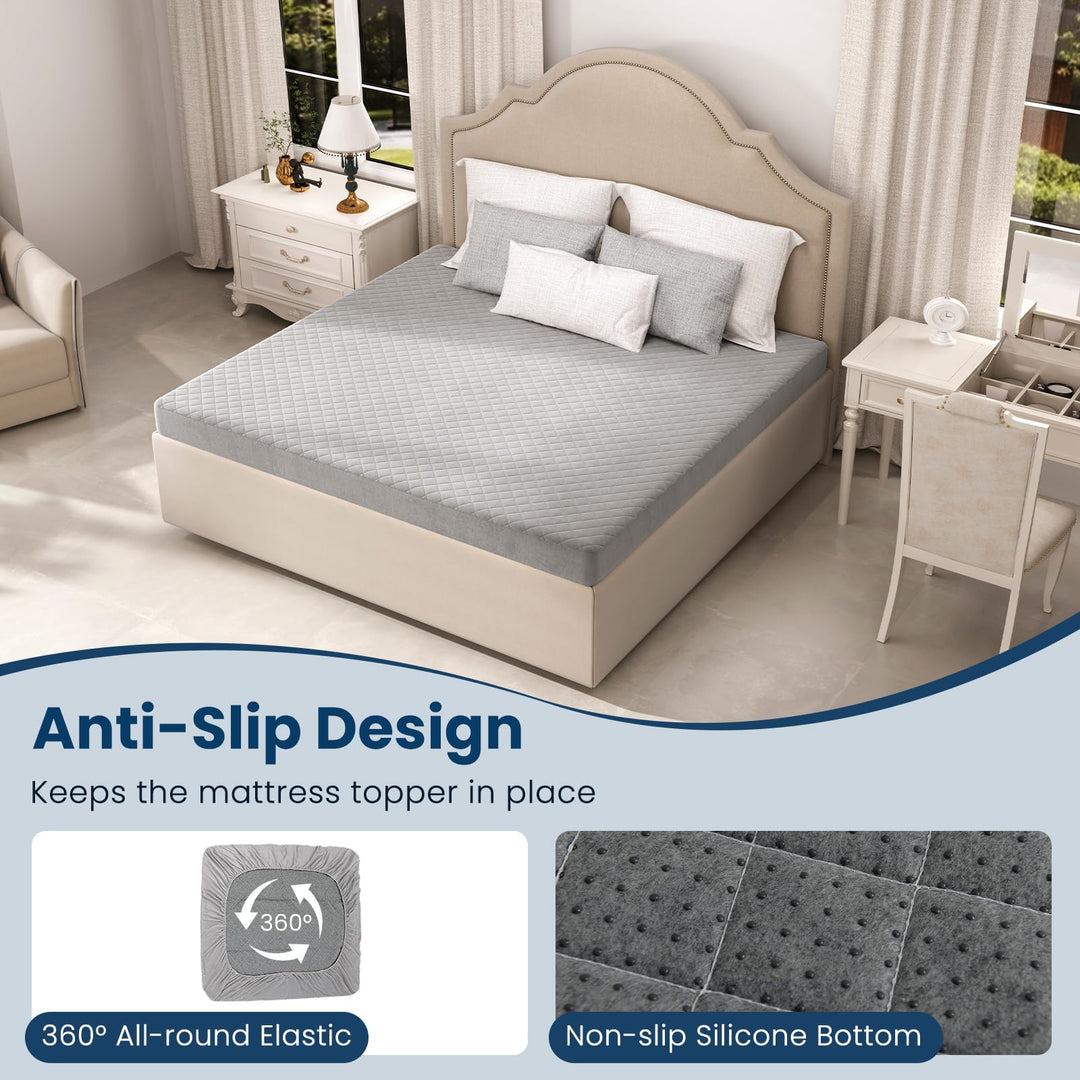 Giantex Mattress Topper Cover, Soft Velvet Mattress Protector with Deep Pockets