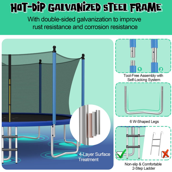 Trampoline with Basketball Hoop - Giantex