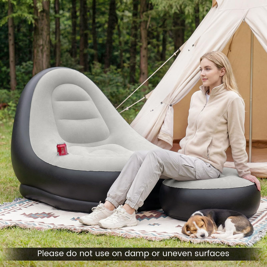 Giantex Inflatable Chair with Ottoman for Adults