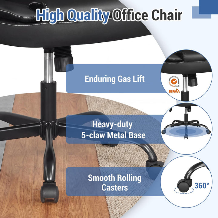 Giantex Leather Ergonomic Computer Desk Chair with Rocking Function &amp; Adjustable Height