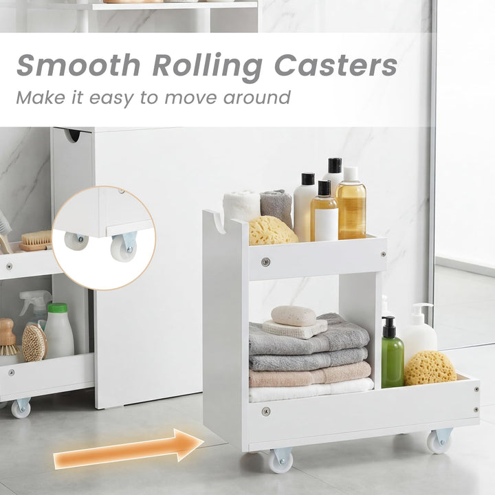 Giantex Slim Storage Cabinet Narrow Freestanding Bathroom Organizer