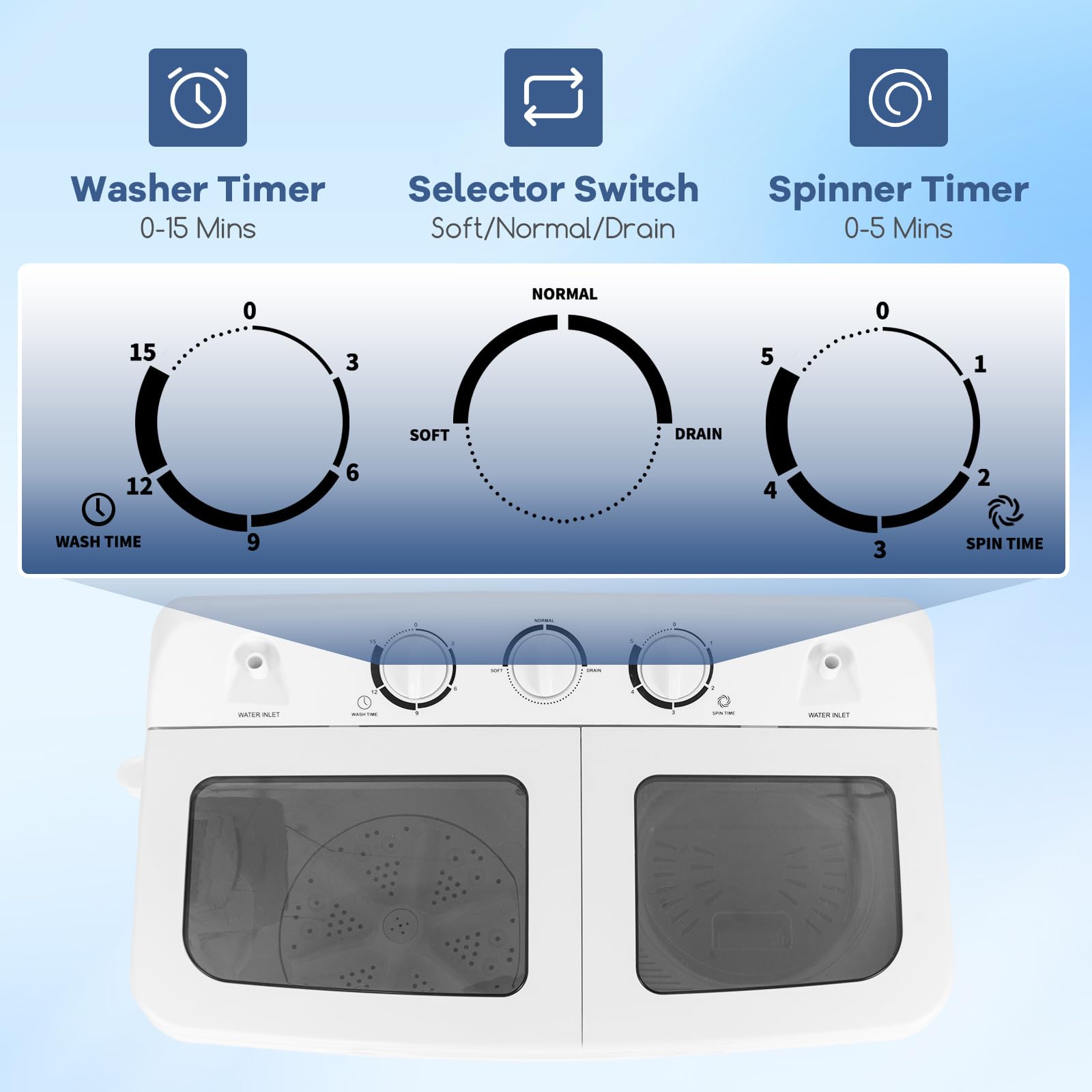 Giantex Portable Washing Machine, 20lbs Washer and Spinner Combo