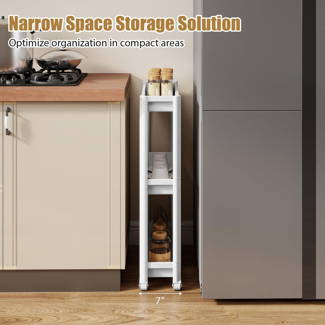 Giantex 2-Pack 3-Tier Slim Rolling Storage Cart