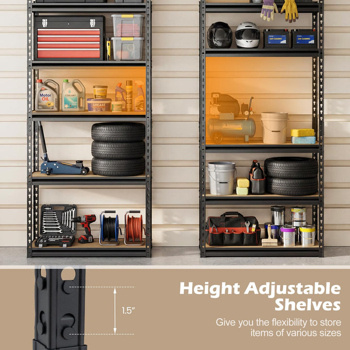 Giantex 5-Tier Metal Storage Shelves Heavy Duty Garage Shelving Units(1/2/3/4,36" W x 18" D x 72" H)