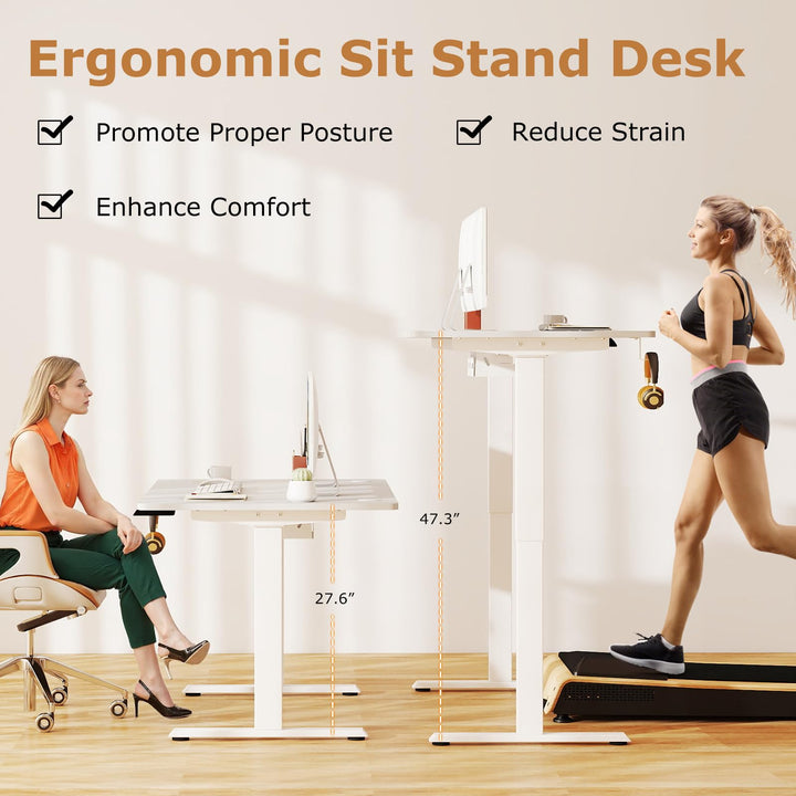 Giantex Electric Dual Motor Standing Desk | 48" x 30" Height Adjustable Sit Stand Computer Workstation w/3 Memory Height