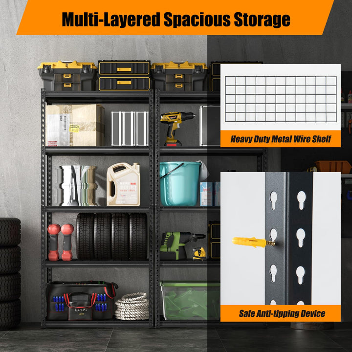 Giantex 5-Tier Storage Shelves, 35.5" x 15.5" x 72" Utility Rack Shelf
