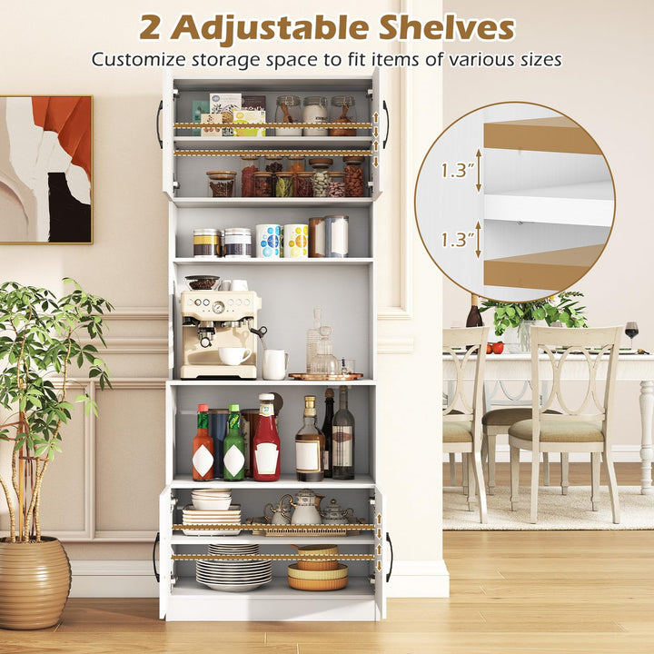 Giantex 66" Kitchen Pantry Cabinet with Charging Station