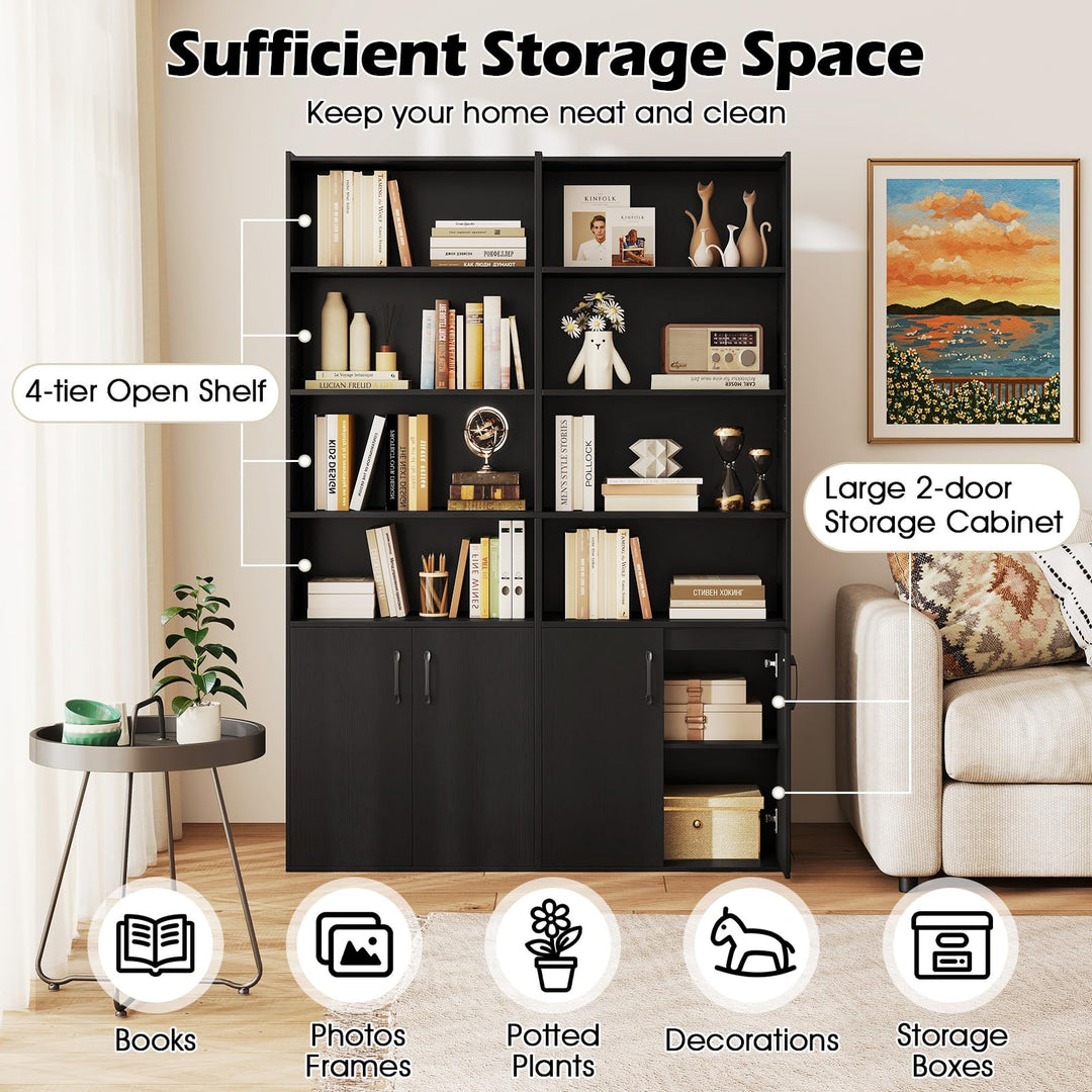 Giantex 70" Bookcase with 2 Doors