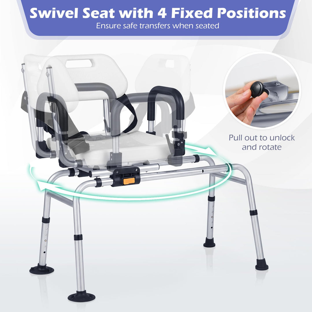 Giantex Sliding Shower Chair with Swivel Seat