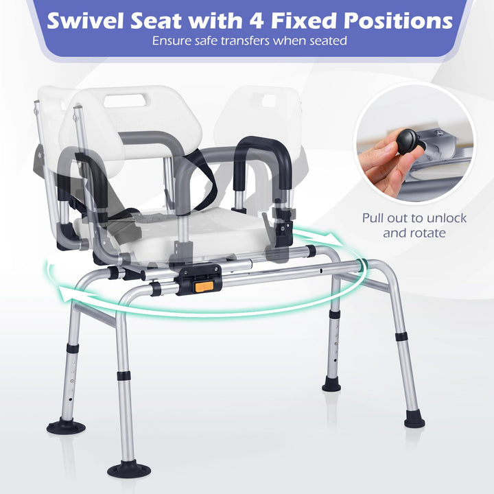 Giantex Sliding Shower Chair with Swivel Seat