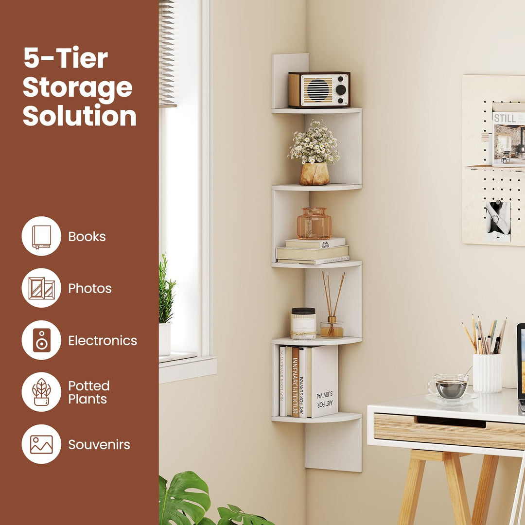 Giantex Corner Shelf Wall Mounted Set of 1/2