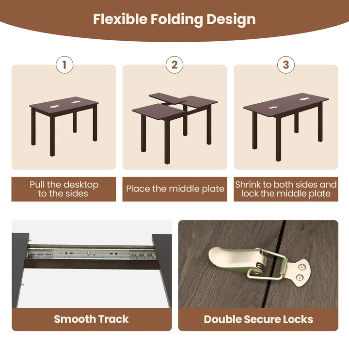 Giantex Extendable Dining Table for 4, 60" Folding Kitchen Table