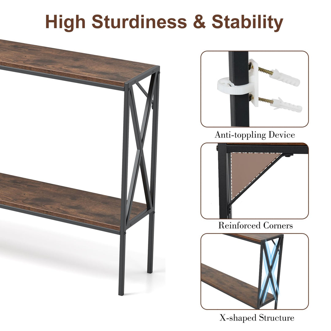 Giantex Narrow Entryway Table with Storage Shelf