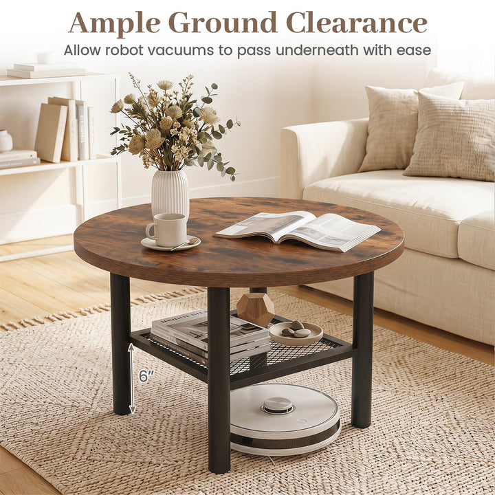 GIANTEX 24" Small Round Coffee Table with Storage