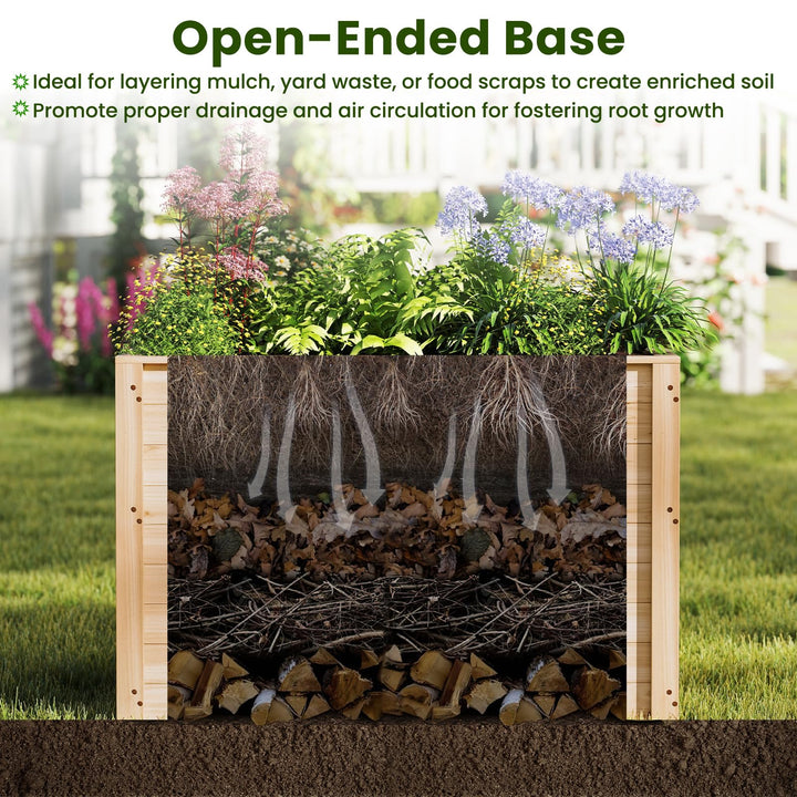 Giantex Wood Raised Garden Bed for Patio Backyard