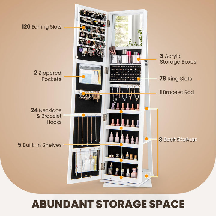 CHARMAID 3-in-1 Jewelry Armoire with Full Length Mirror