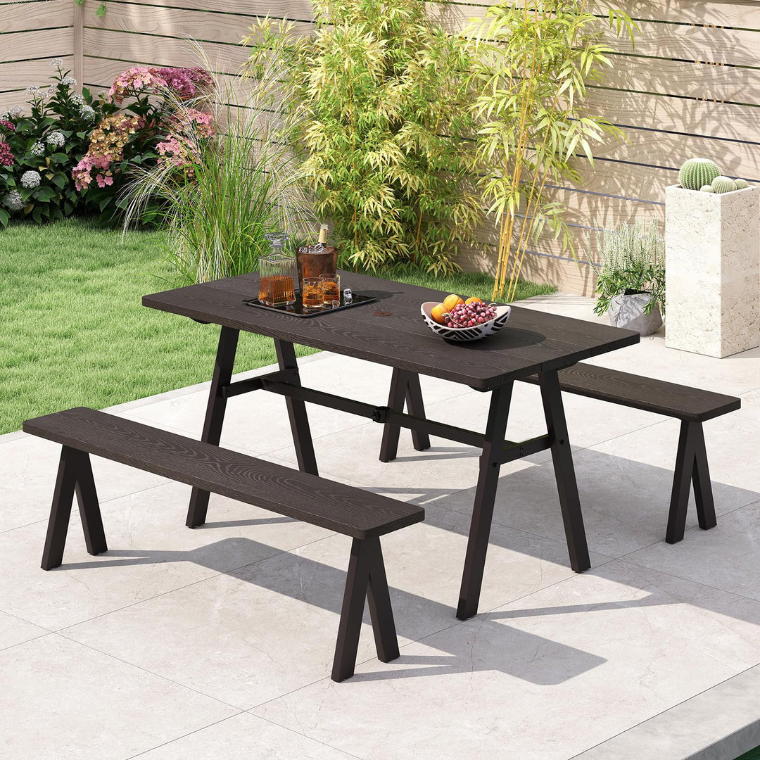 Giantex Outdoor Patio Bench for 4 to 6 Person for Backyard
