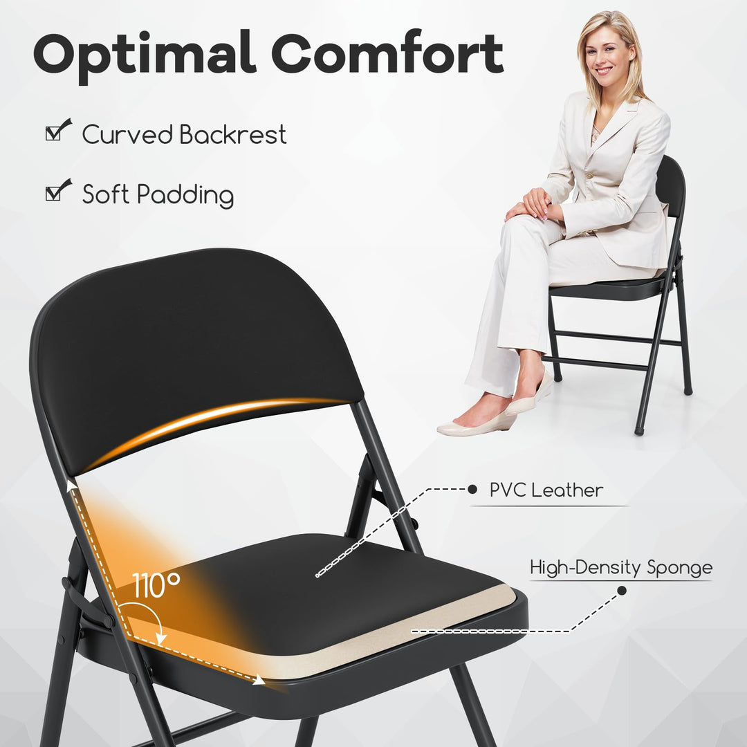 Giantex Portable Party Chairs with Metal Frame