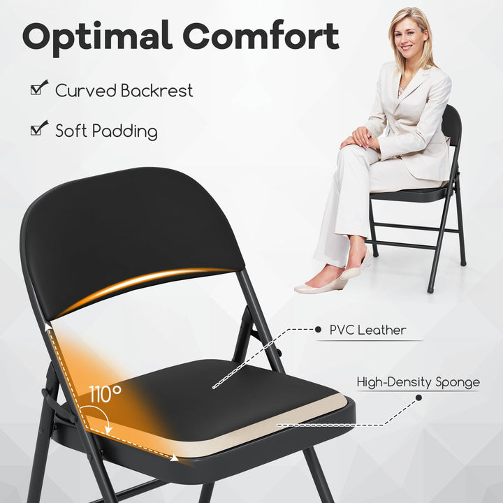 Giantex Portable Party Chairs with Metal Frame