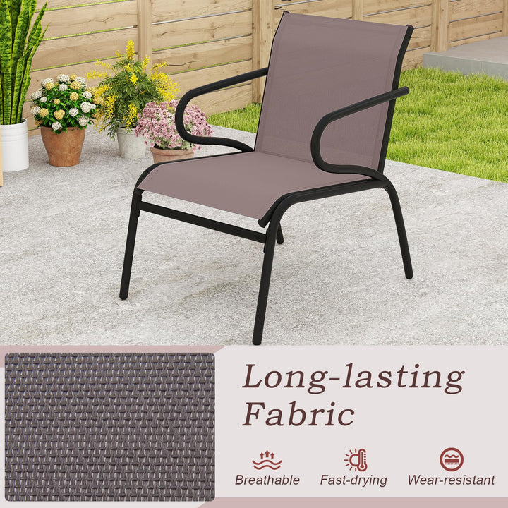 Giantex Outdoor Chairs Set of 2/4/6 All Weather Patio Chairs
