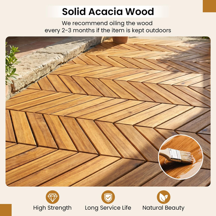 Giantex 30 PCS Interlocking Patio Flooring Tiles with Drainage Base