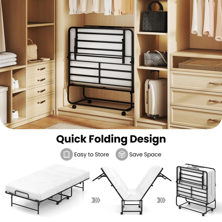 Giantex Twin Folding Bed Frame with Mattress