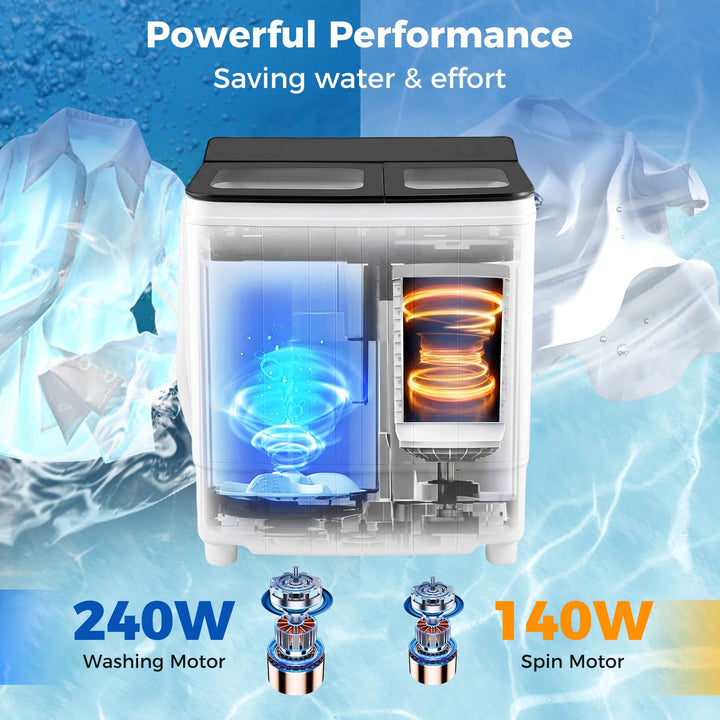 Giantex Portable Washing Machine 18 lbs Mini Laundry Machine with 11 LBS Washer