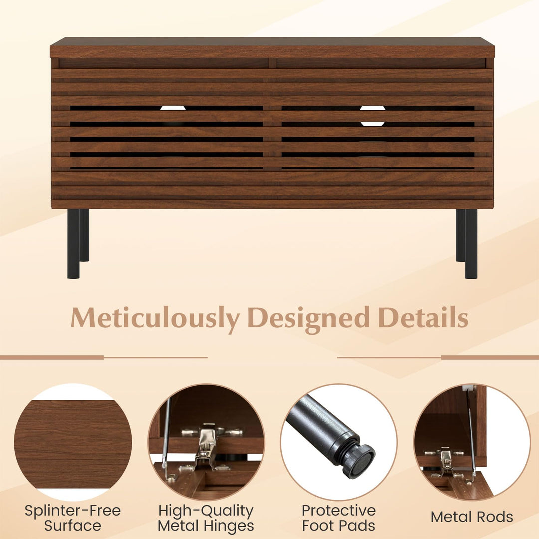 Giantex Mid Century Modern TV Stand for 40 Inch TV with 2 Hidden Compartments