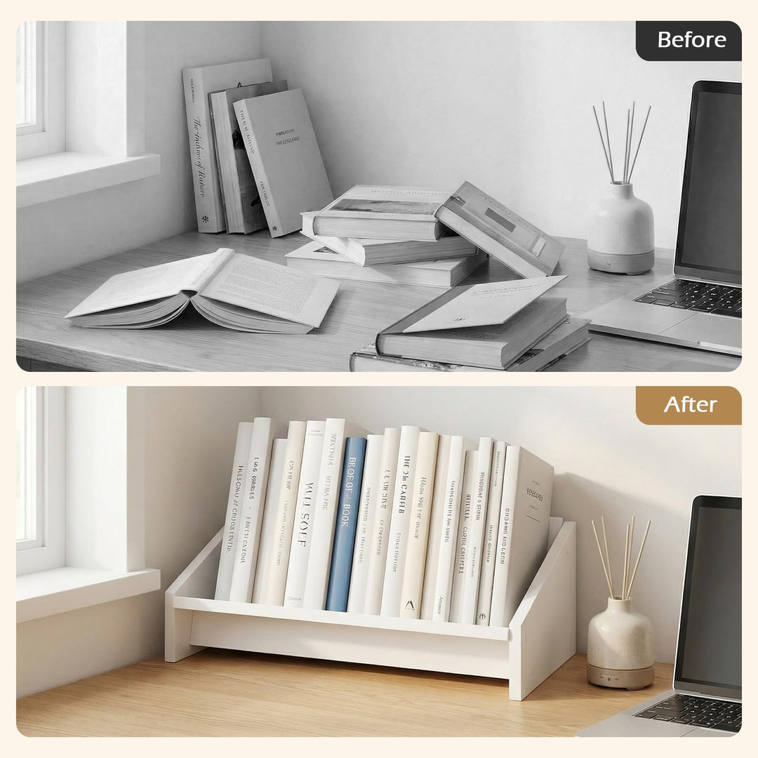 Giantex Wood Desktop Bookshelf Tilting Tabletop Bookcase